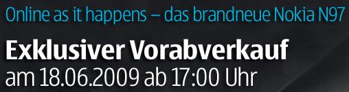 nokia n97 Nokia N97: Exclusively Pre Sale on  June 18th in Germany