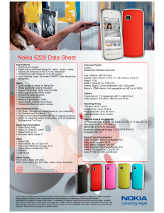 Nokia 5228_datasheet Nokia 5228_datasheet
