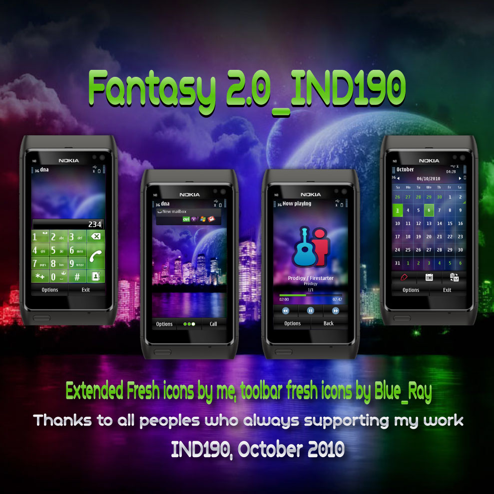 FANTASY 2.0 S60 5th Edition Themes for Nokia N97, Nokia 5800, 5530 XpressMusic and Samsung I8910 Omnia HD