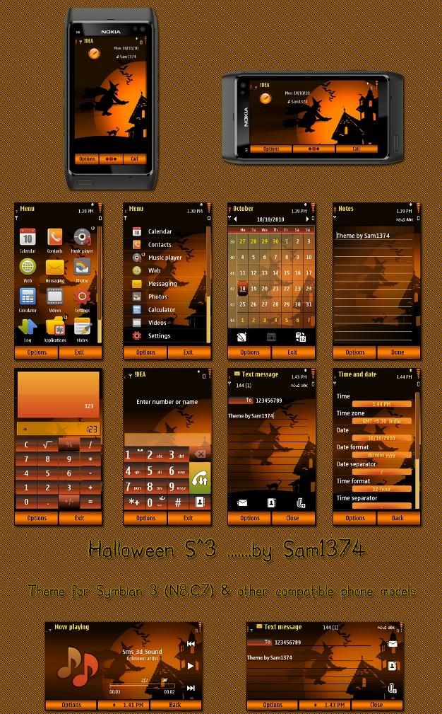 Halloween Symbian^3 Themes for Nokia N8 Nokia C7 Nokia C6 01 and Nokia E7