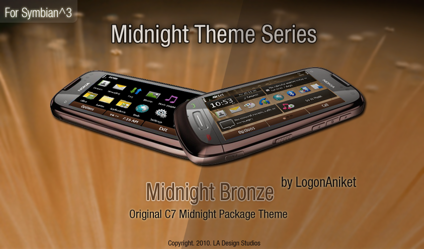 Midnight Bronze Symbian^3 Themes for Nokia N8 Nokia C7 Nokia C6 01 and Nokia E7