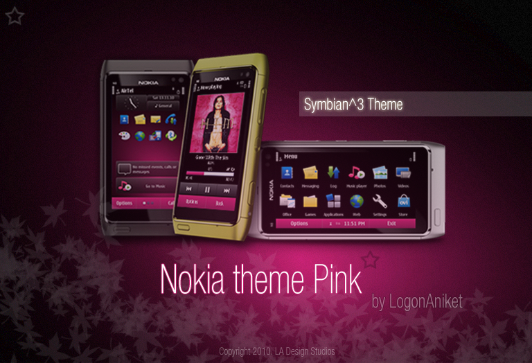 Nokia Pink Symbian^3 Themes for Nokia N8 Nokia C7 Nokia C6 01 and Nokia E7