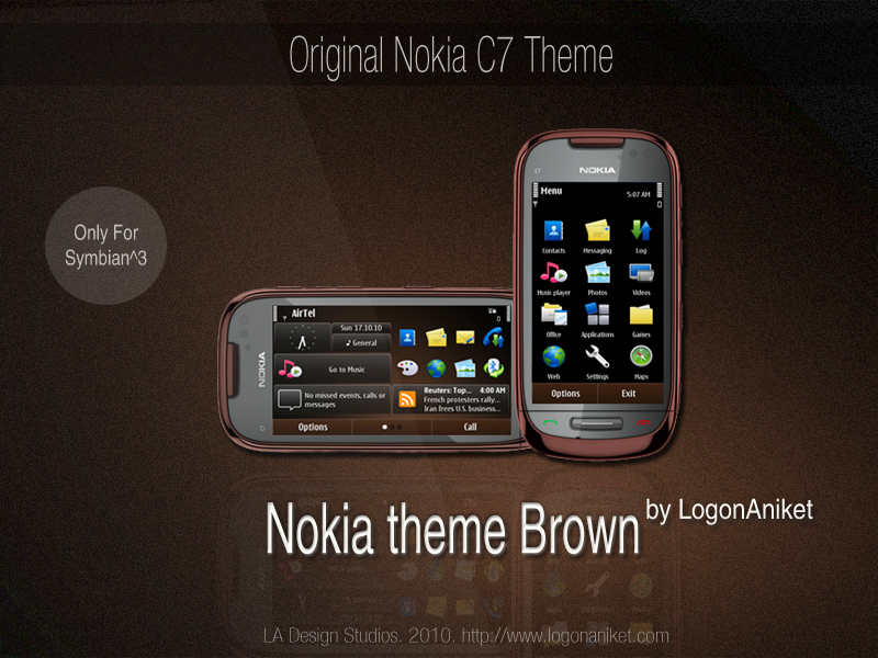 Nokia theme Brown Symbian^3 Themes for Nokia N8 Nokia C7 Nokia C6 01 and Nokia E7