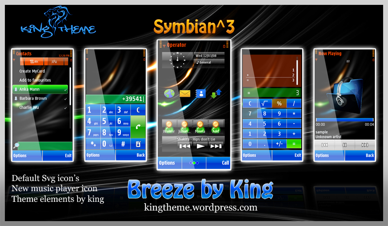 breeze Symbian^3 Themes for Nokia N8 Nokia C7 Nokia C6 01 and Nokia E7