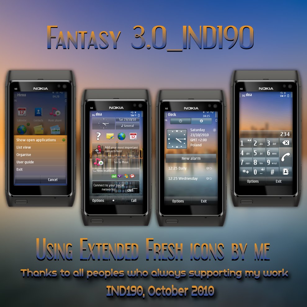 fantasy 3.0 S60 5th Edition Themes for Nokia N97, Nokia 5800, 5530 XpressMusic and Samsung I8910 Omnia HD