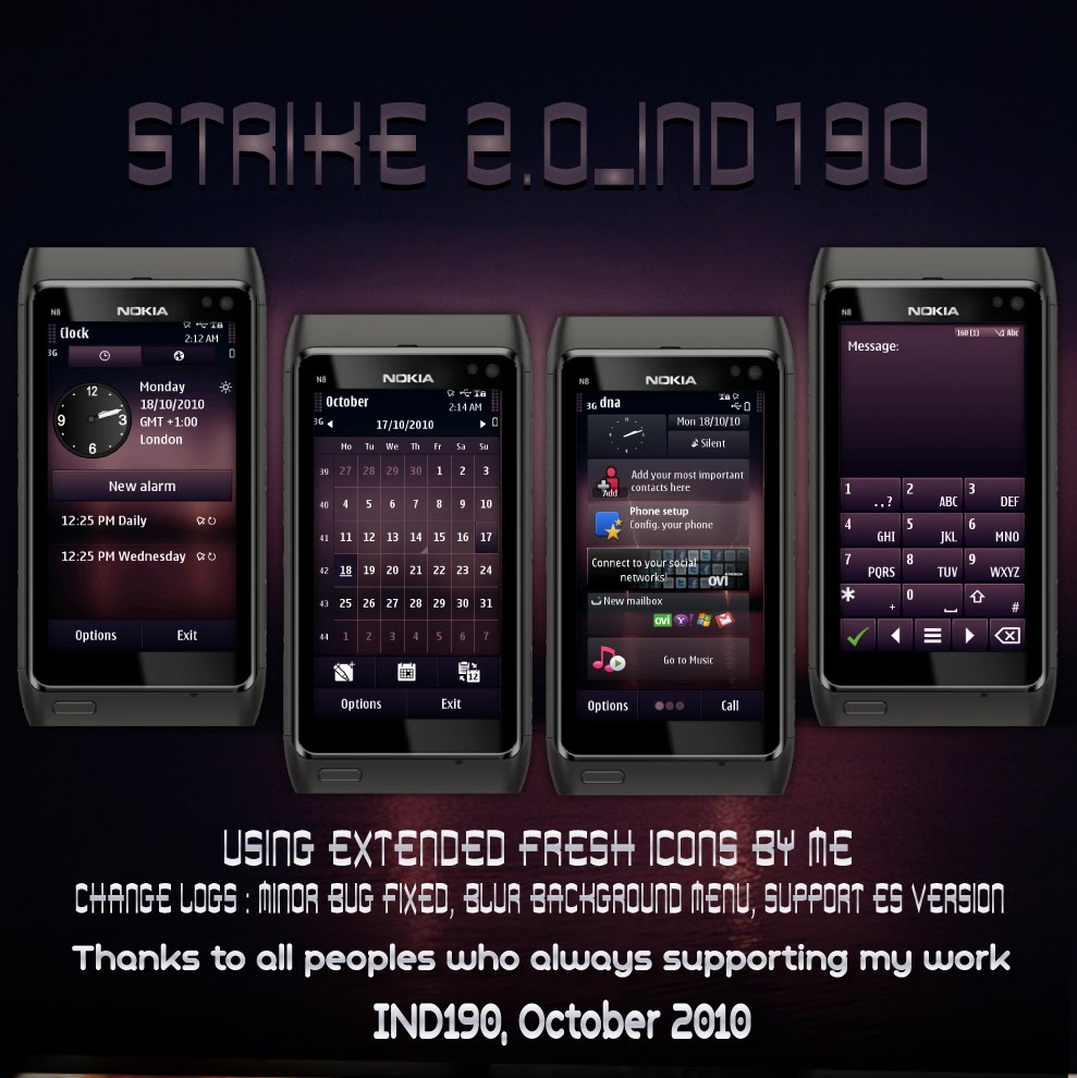 strike 2.0 S60 5th Edition Themes for Nokia N97, Nokia 5800, 5530 XpressMusic and Samsung I8910 Omnia HD
