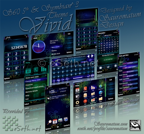 vivid S60 5th Edition Themes for Nokia N97, Nokia 5800, 5530 XpressMusic and Samsung I8910 Omnia HD