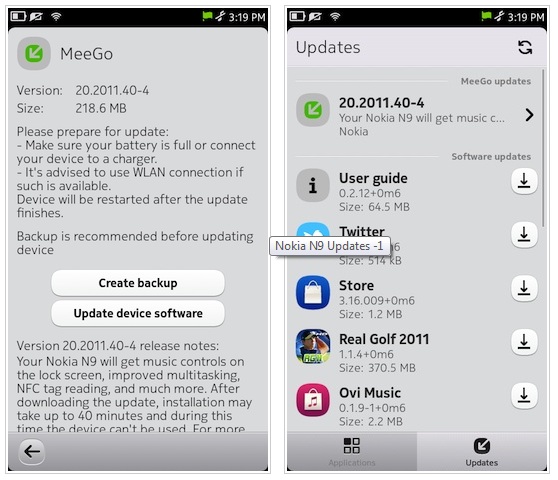 Nokia N9 Firmware Update 1.2
